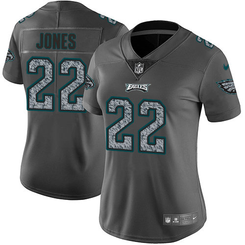 Nike Eagles #22 Sidney Jones Gray Static Women's Stitched NFL Vapor Untouchable Limited Jersey - Click Image to Close